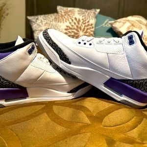 Purple Jordan threes